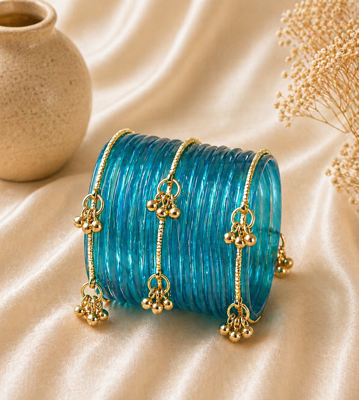 Glass jelly bangles set