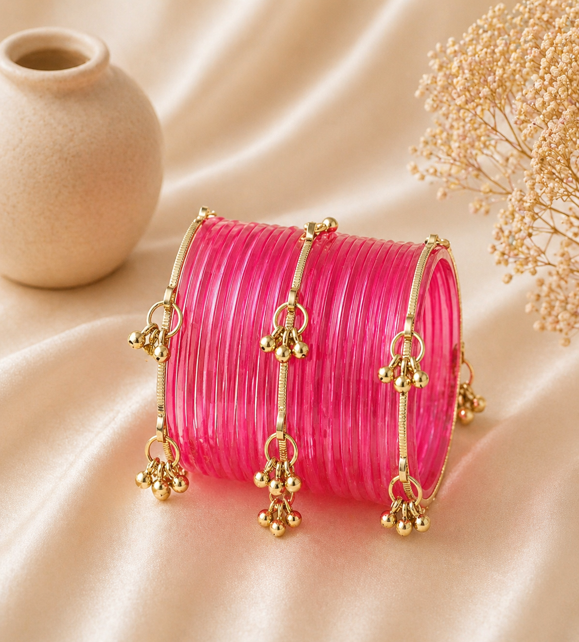 Glass jelly bangles set