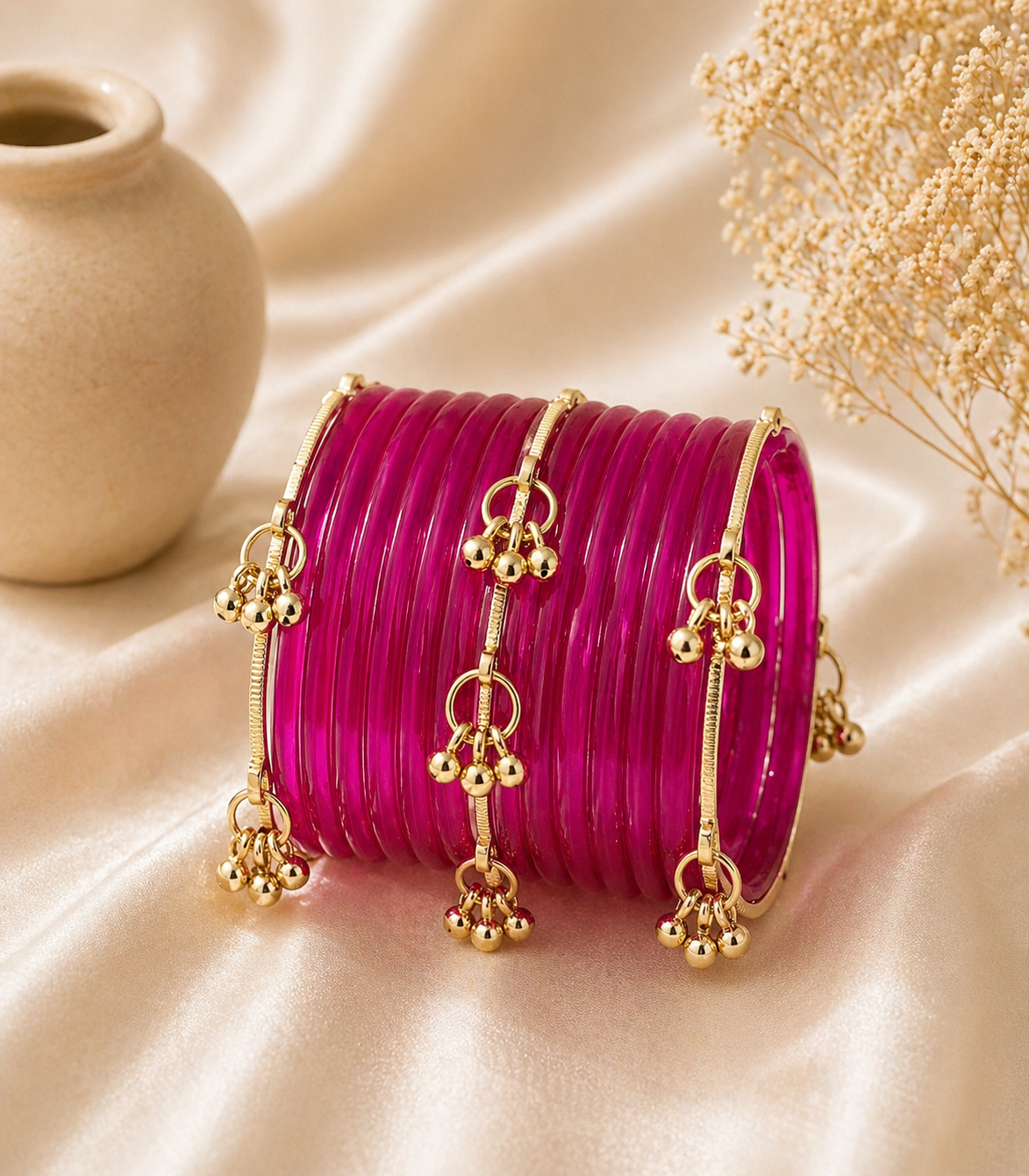 Glass jelly bangles set