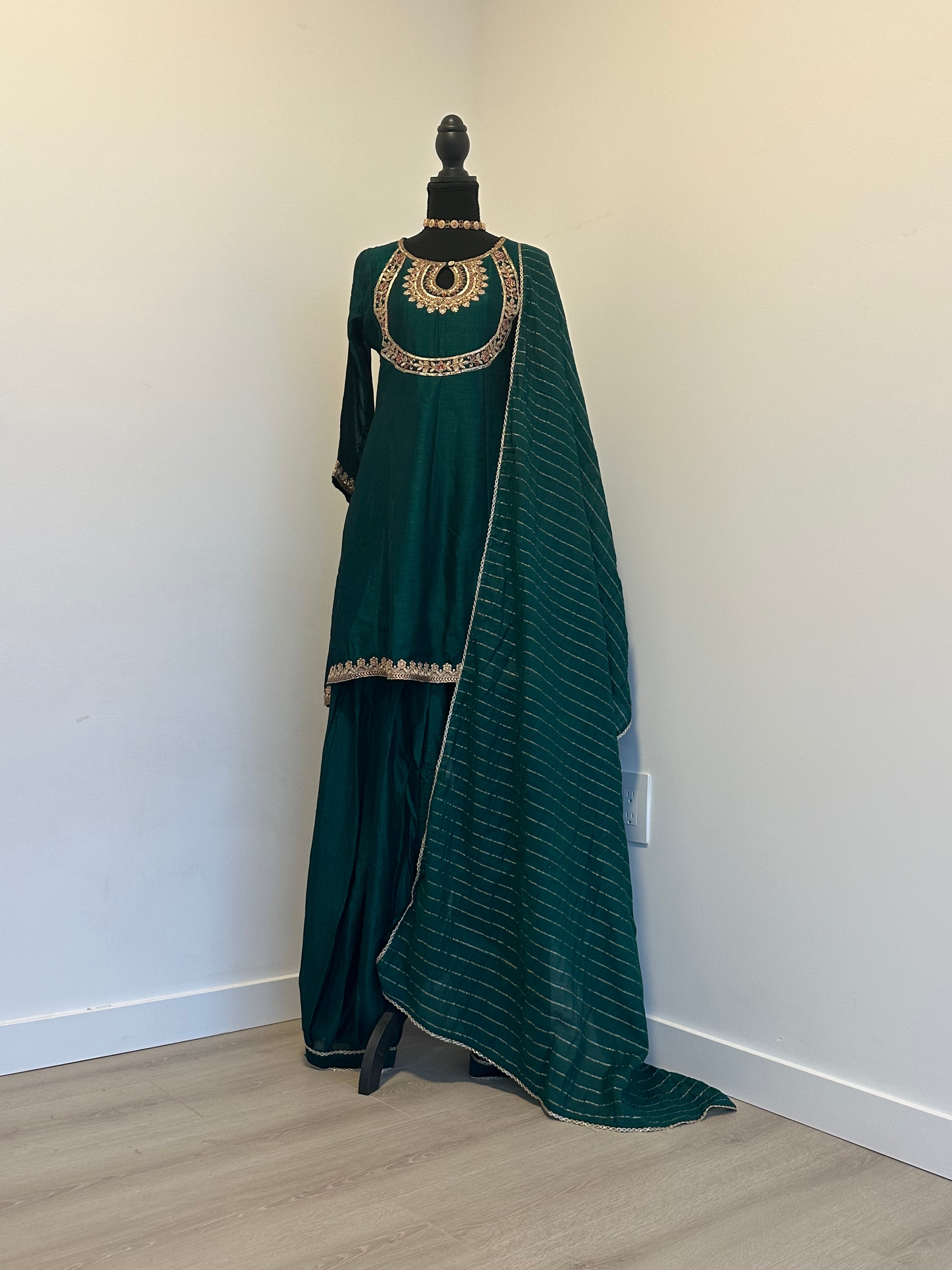 Short Anarkali with Afghani salwar