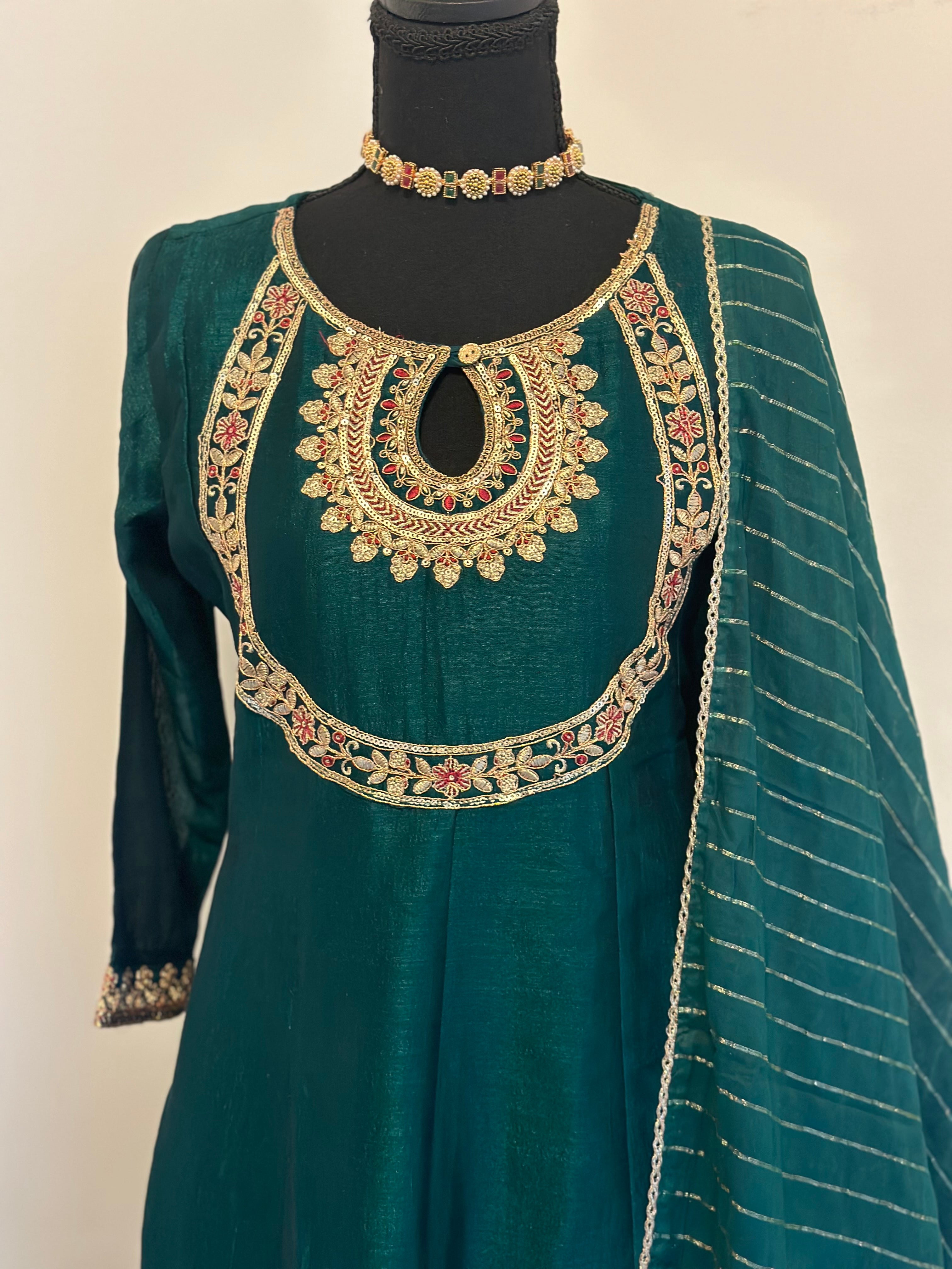 Short Anarkali with Afghani salwar